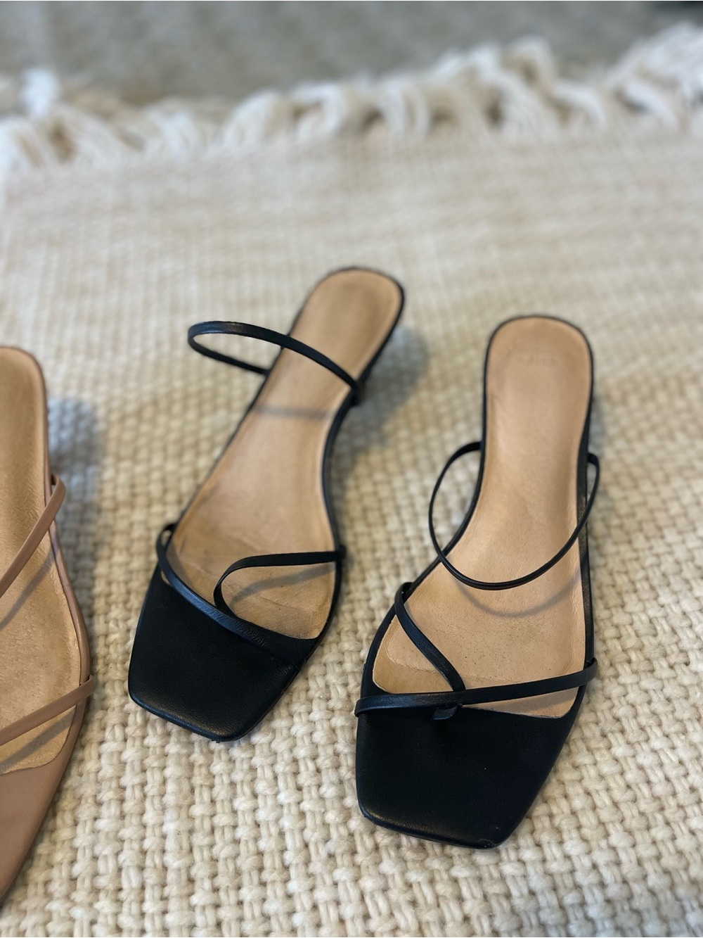 Abercrombie & Fitch Strappy Slide Heels in Black and Taupe (2 pairs) - Picture 2 of 5